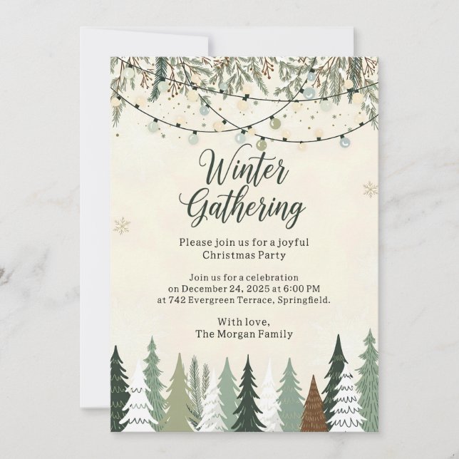 Convites Winter Gathering Christmas (Frente)