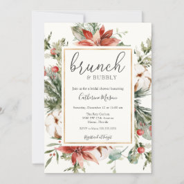Convites Winter Greenery Brunch e Chá de panela de Bubble