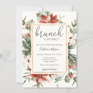 Convites Winter Greenery Brunch e Chá de panela de Bubble