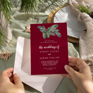 Convites Winter Greenery Burgundy O Casamento De