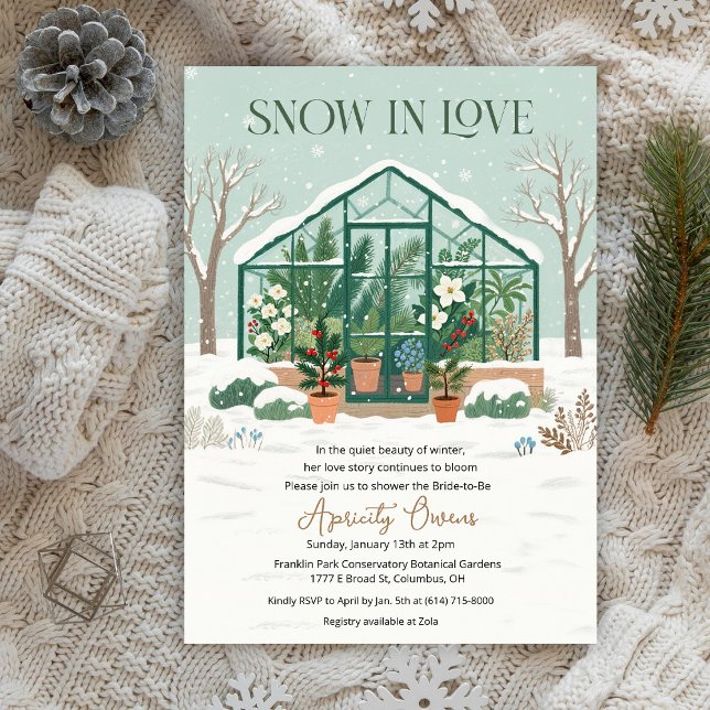 Convites Winter Greenhouse Bridal Shower Invitation (Criador carregado)