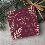 Convites Winter Laurel Holiday Party<br><div class="desc">Um convite para festas de chic e elegante em forma quadrada única,  embelezado com folhagem botânica finamente detalhada. Uma escolha inspirada na natureza para as suas reuniões de Natal de 2021 que você pode personalizar facilmente com seus detalhes de eventos.</div>