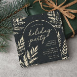 Convites Winter Laurel Holiday Party<br><div class="desc">Um convite para festas de chic e elegante em forma quadrada única,  embelezado com folhagem botânica finamente detalhada. Uma escolha inspirada na natureza para as suas reuniões de Natal de 2023 que você pode personalizar facilmente com seus detalhes de eventos.</div>