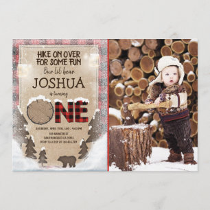 Convites Winter Lumberjack Birthday Invocation Woodland