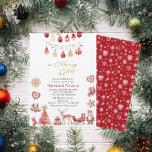 Convites Winter Merry Christmas Watercolor Chá de fraldas<br><div class="desc">Inverno Feliz Natal Pais de Chás de fraldas de Aquarela</div>