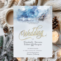 Winter Mountain Lake Wedding