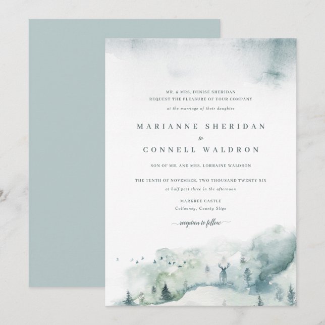 Convites Winter Mystère I Formal Weditation (Frente/Verso)