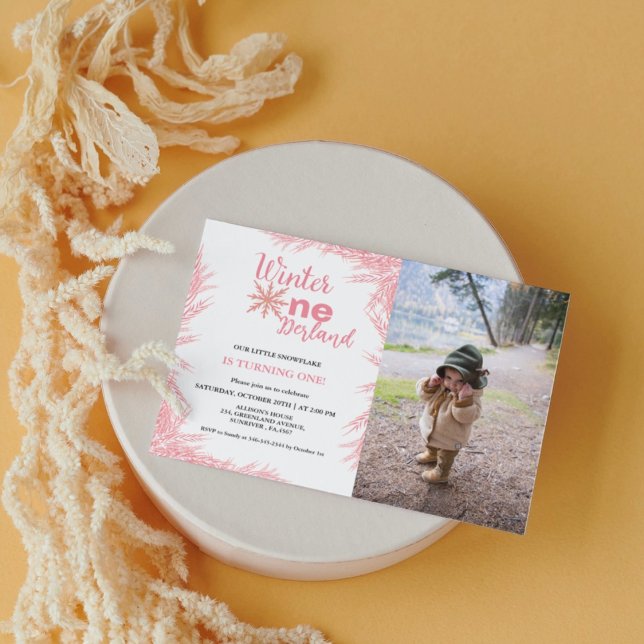 Convites Winter Onderland Girl First Festa de aniversário I (Criador carregado)