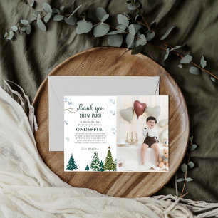 Convites Winter onderland Snowflake Obrigado Aniversário