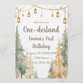 Convites Winter ONE-derland First Birthday Invitation