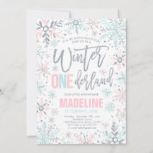 Winter ONE derland Pink Silver Snowflake Aniversár