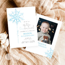 Winter ONE derland Snowflake Boy Primeiro Aniversá