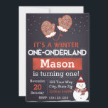 Convites Winter One derland (vermelho)<br><div class="desc">Winter One derland (vermelho)</div>