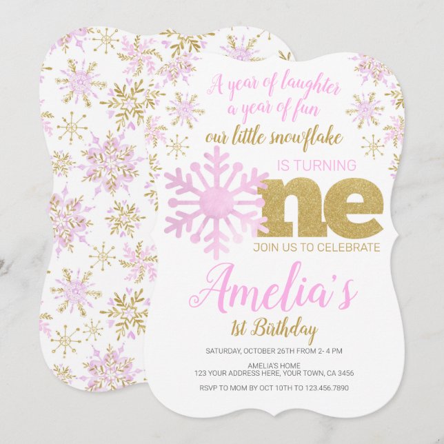 Convites Winter ONEderland (Frente/Verso)