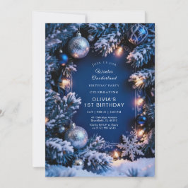 Convites Winter ONEderland 1st Birthday Invitation Editable