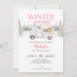 Convites Winter ONEderland, Animal Truck primeiro aniversar
