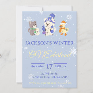 Convites Winter ONEderland Birthday Invitation