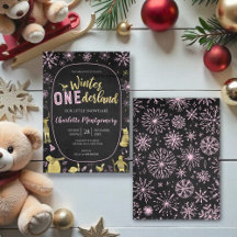 Winter Onederland Birthday Invitation Flocos de ne