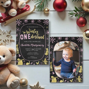 Convites Winter Onederland Birthday Invitation Flocos de ne