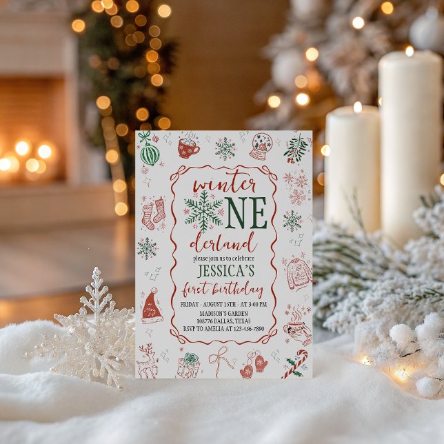 Convites Winter ONEderland Birthday Invite (Criador carregado)