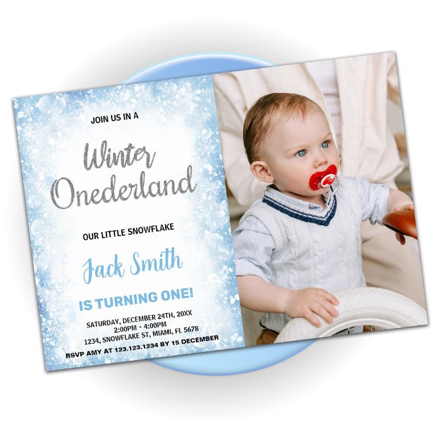 Convites Winter Onederland Birthday Invtions Cloud Photo (Winter Onederland Birthday Invitations Cloud Photo)