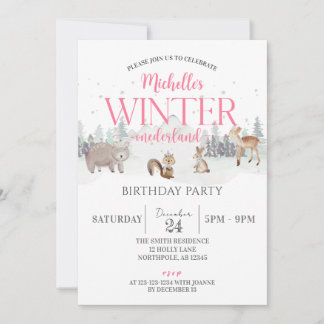 Convites Winter Onederland Birthday, primeiro aniversario