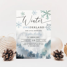 Winter ONEderland Boy primeiro aniversario Mountai