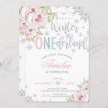 Convites Winter Onederland Christmas Baby Girl primeiro ani<br><div class="desc">Convite de festas de primeiro aniversario de inverno Whimsical. Personalize-o com os detalhes do seu partido de forma fácil e rápida,  basta pressionar o botão personalizá-lo para reorganizar e formatar o estilo e o posicionamento do texto. Itens correspondentes disponíveis no repositório! (c) O feliz Cat Studio.</div>