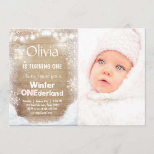 Convites Winter Onederland faz aniversário com que Snow ros