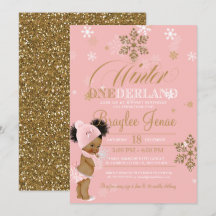 Winter Onederland First Birthday Afro-Puff Baby