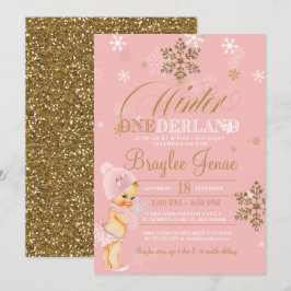 Convites Winter Onederland First Birthday Blone Baby Girl