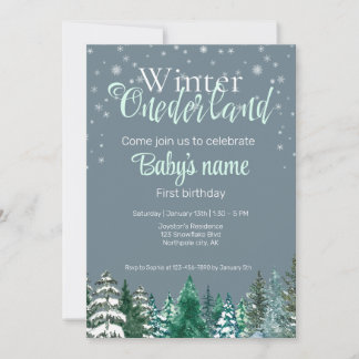 Convites Winter Onederland First Birthday Snowstar