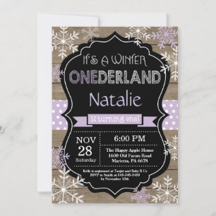 Convites Winter Onederland Girl 1st Birthday Invitation