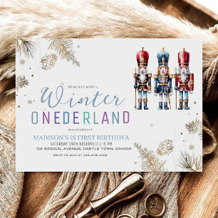 Convites Winter Onederland Nutcracker Festa de aniversário 
