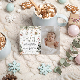 Convites Winter Onederland Photo Thank You Card