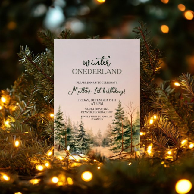 Convites Winter Onederland Primeiro Aniversário (Criador carregado)