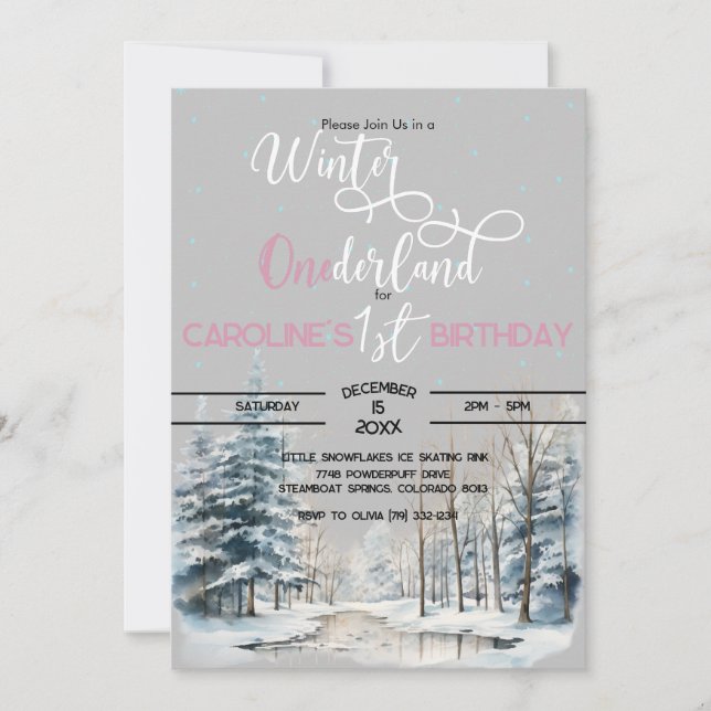 Convites Winter Onederland primeiro aniversario Boy (Frente)