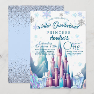Convites Winter Onederland Princesa primeiro aniversario Pa
