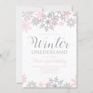 Convites Winter Onederland Snowflake Invite