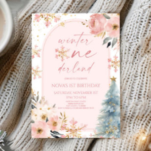 Convites Winter Onederland Snowflake Party (Festa de primei