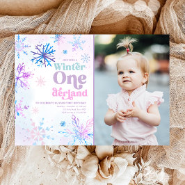 Convites Winter Onederland Snowflakes Girl Primeiro Anivers