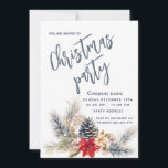 Convites Winter Pine cone floral Festa de Natal<br><div class="desc">Elegante trendy pine cone de inverno floral festas animadas de festas de festas de inverno design.</div>