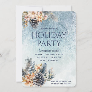 Convites Winter Pine cone floral party