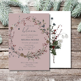 Convites Winter Rustic Boho Love Está Em Blooming Chá de pa