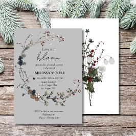 Convites Winter Rustic Boho Love Está Em Blooming Chá de pa