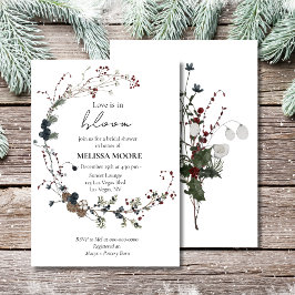 Convites Winter Rustic Boho Love Está Em Blooming Chá de pa