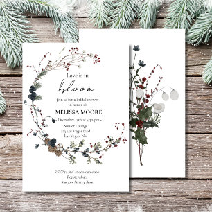 Convites Winter Rustic Boho Love Está Em Blooming Chá de pa