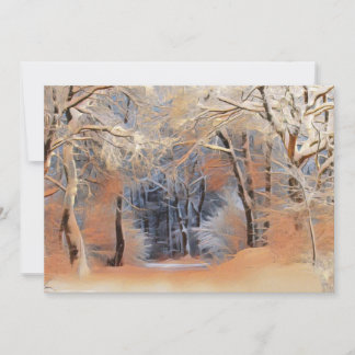 Convites Winter scenery with snowed trees watercolor