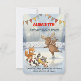Convites Winter Slapstick Ice Skating Birthday Invitation