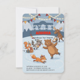 Convites Winter Slapstick Ice Skating Birthday Invitation